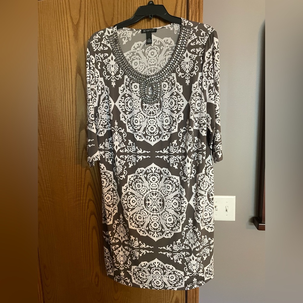 Plus size 3X INC three-quarter sleeve dress
